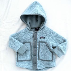 Patagonia Baby Retro Pile Fleece Jacket, light blue, infant toddler 12-18m